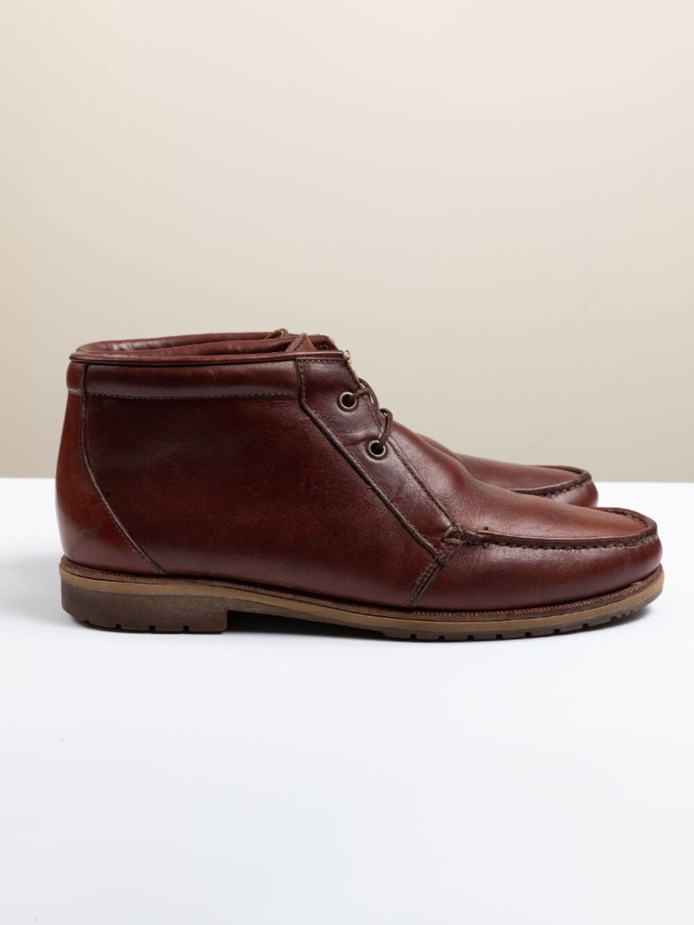 Rare vtg 70s 80s Herman Survivors Low Chukka Camp Boot Mens 10 M Brown Leather